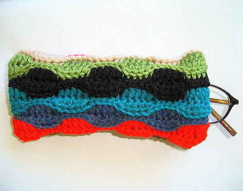 Fleece Lined Scrap Yarn Glasses Case