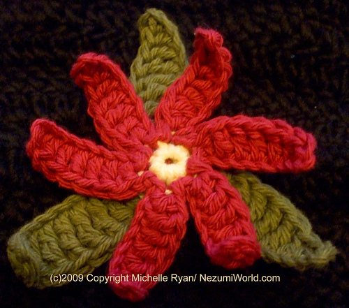 Red flowers, green leaves