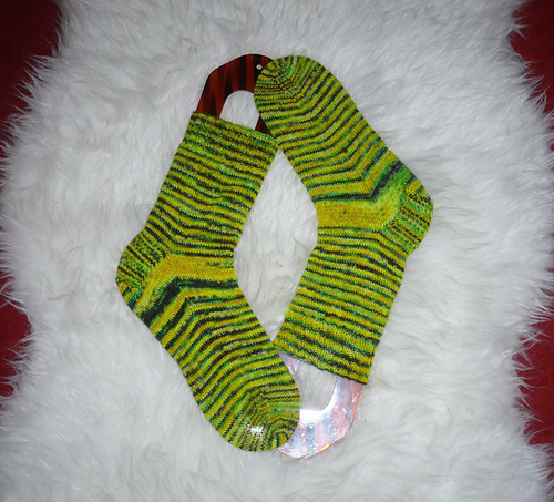 Self-Striping Socks with Roll Cuff
