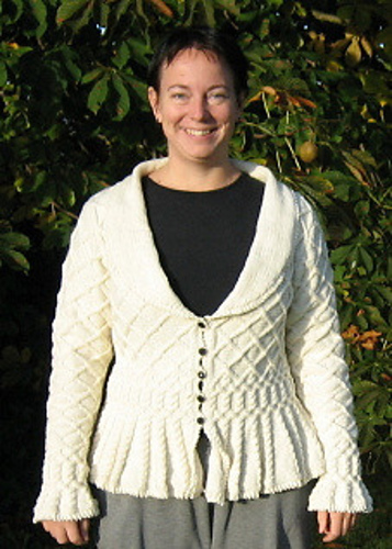 Cable Peplum Cardigan