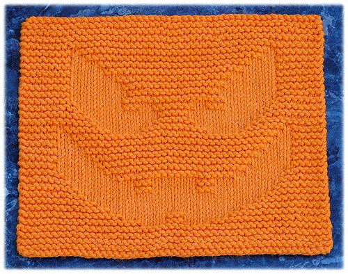 Spooky Pumpkin Face-garter stitch version