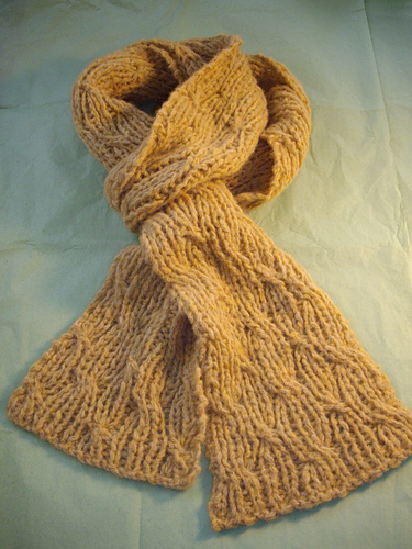 Amber Twist - Reversible Cabled Scarf