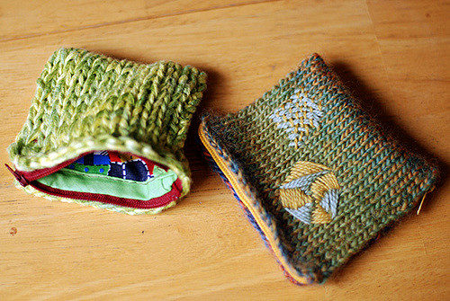 knitted book pouch