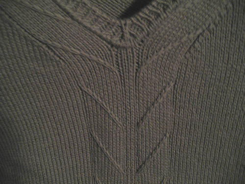 Slipped Stitch V-Neck Man's Pullover