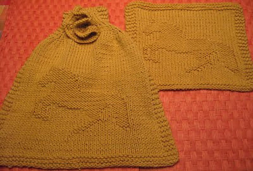 Bucking Horse Dishcloth & Towel Set