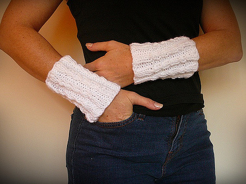 Any Yarn Baby Cable Wrist Warmers