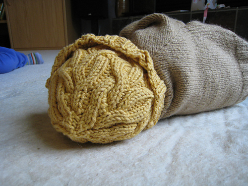 Reversible Cables Baby Hat