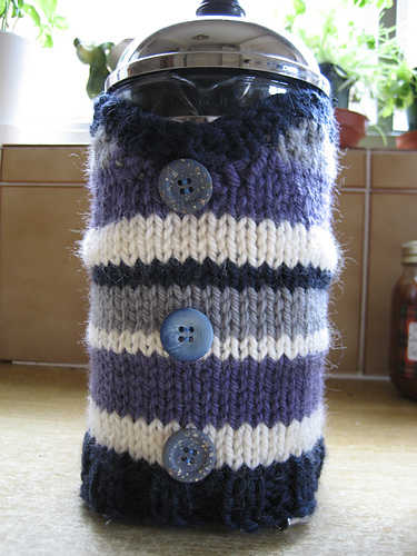 Stripy vest coffee cosy photo 2