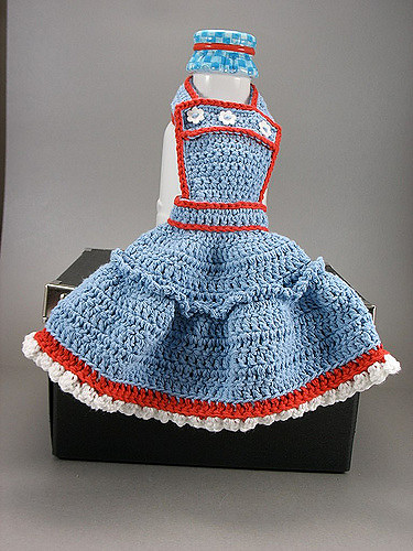 Blue and Red Apron
