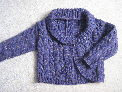 Design C - Girls' Cabled One-button Bolero