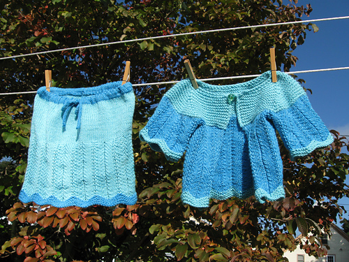 Waves Cardigan & Skirt Set