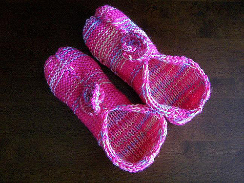 Super Simple Stockinette Stitch Slippers