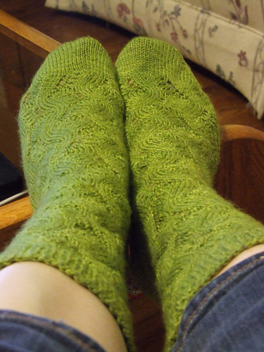 Toe-Up Spring Forward Socks - adapted by Avalonne