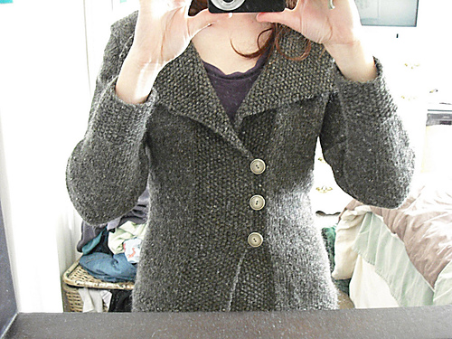 106-11 Jacket with shawl collar and moss stitch photo 2