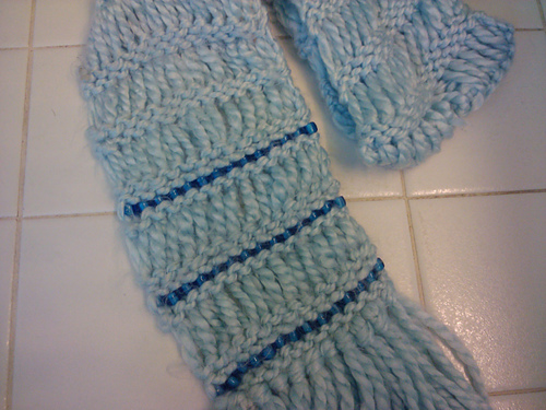 Drop Stitch Beaded Scarf
