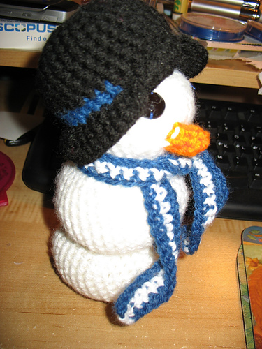 Amigurumi Three Snowball Snowman with Hat & Scarf photo 4