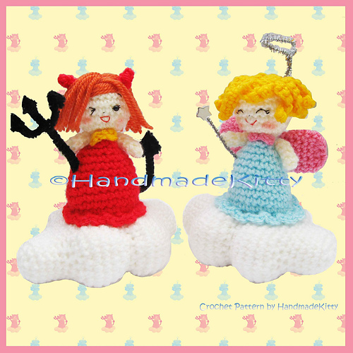 Little Angel Girl and Little Mischievous Devil Girl