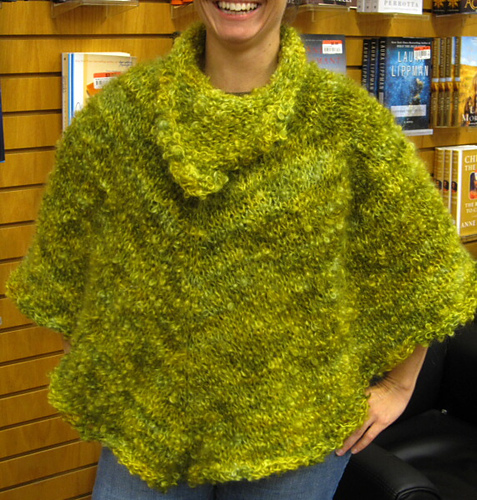 Poncho With Flowing Collar