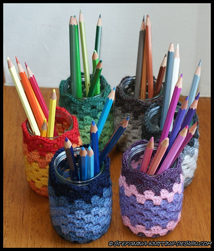 Colored Granny Cover for Pencils' Pot