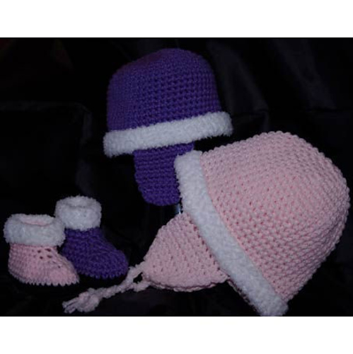 Baby's Winter Earflap Hat and Boots