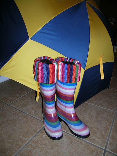 Striped Rain Boot Toppers