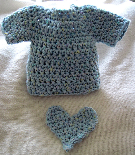 T-Shirt Washcloth and Heart