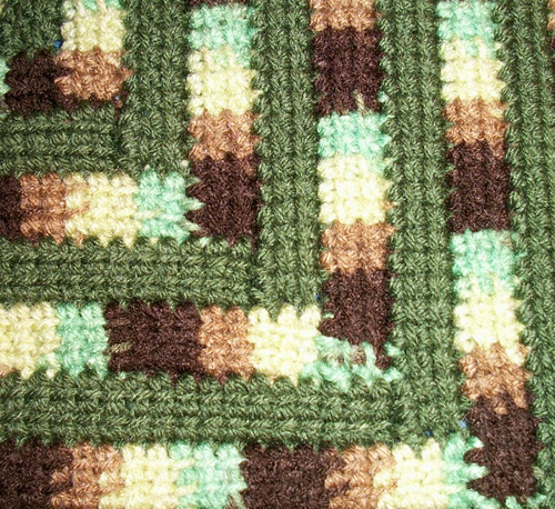 Linked Treble Crochet Mitered Square