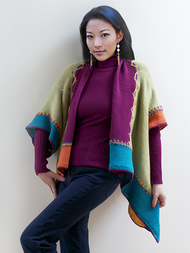 Color Block Cascading Cardi