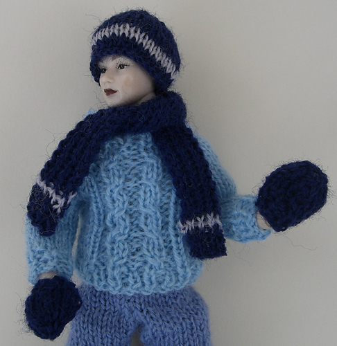 Doll's House Hat, scarf and mittens