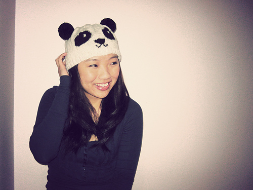 panda knit hat