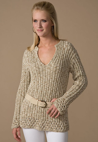 Ribbed Tunic with Eyelet Details