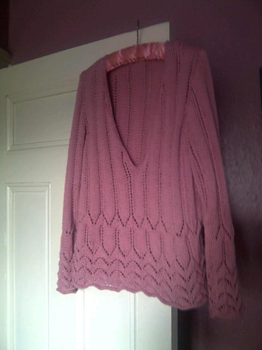 Deep Vee Lace Sweater