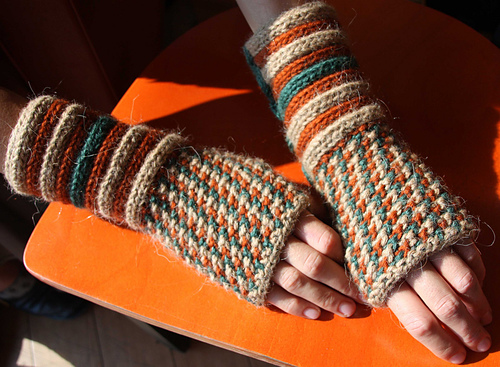 Snakes and Ladders Fingerless Mittens