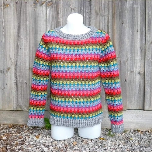 Ravelry Jumper with Stripes pattern by Panda Yarns