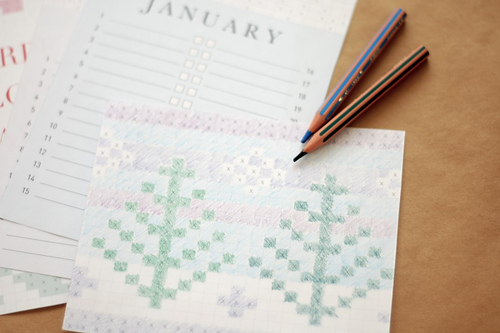 Perpetual Colourwork Calendar - January