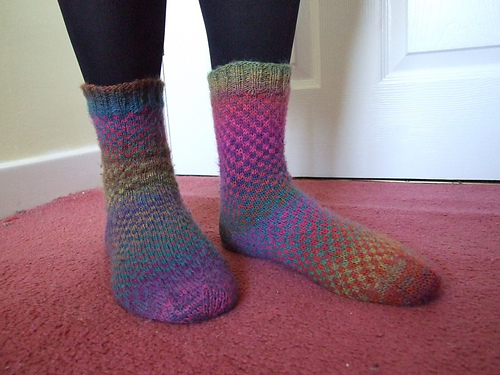 One-Skein Checkerboard Sock