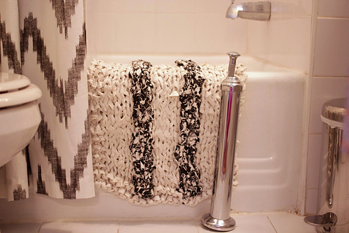 Striped Rag Bath Mat