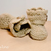Crochet wrap around button baby boots photo 4