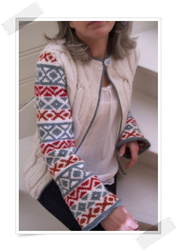 # 12 Cable Sweater with Fair Isle Sleeves