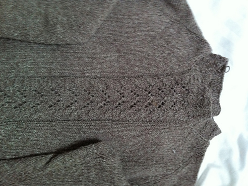 Crew Neck Pullover with Lace & Cable Patterns