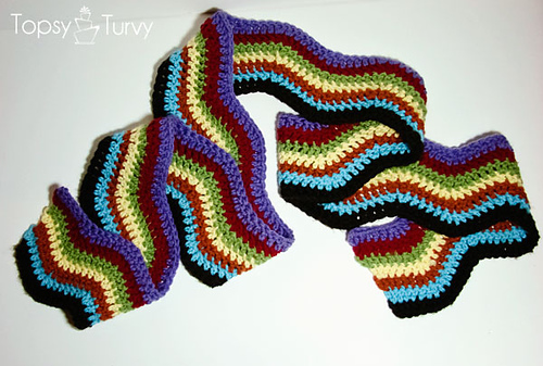 rainbow chevron 70's inspired scarf