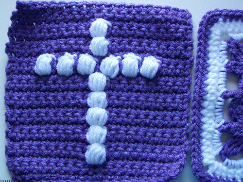 Puffed Cross Prayer Square