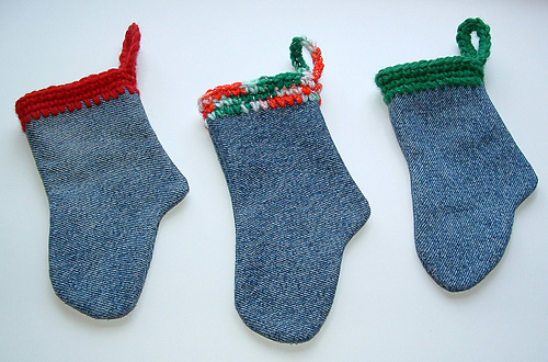 Mini Denim Christmas Sock photo 1