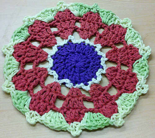 Red Anemone Dishcloth