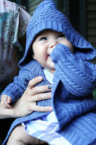Cabled Coat with Hood