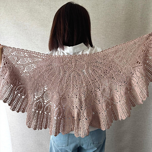 Pineapple Wing Lace Shawl