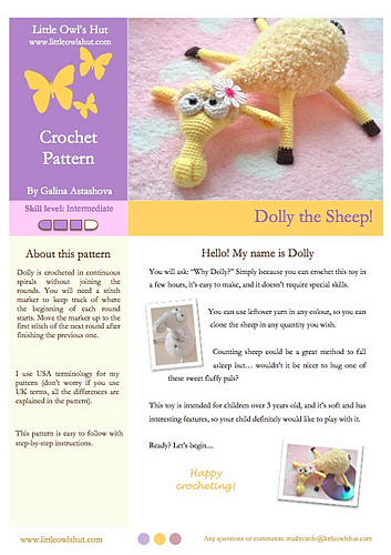 082 Dolly the sheep Amigurumi fluffy toy photo 7