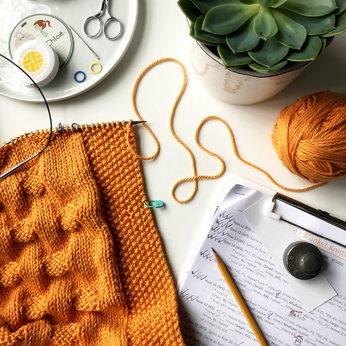 A clip on stitch marker is a simple reminder that  progress has been made.