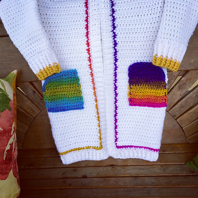 Ravelry ACountryYarn's Unicorn Hooded Cardigan child