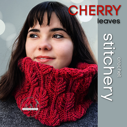 CHERRY leaves crochet stitchery